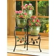 thumbnail image 2 of Zingz & Thingz Wrought Iron Country Apple Plant Stand in Black, 2 of 3