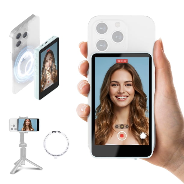 Pantalla de monitor para selfies, vlog SYNCO xView AI para iPhone y Android