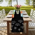 thumbnail image 4 of Table Runners 90 Inches Long Dress Scarves, Black Dandelion Farmhouse Coffee/Dining/Kitchen Table Runner for Living Room, Spring Modern Minimalist Country Flower 13x90 Inch, 4 of 9