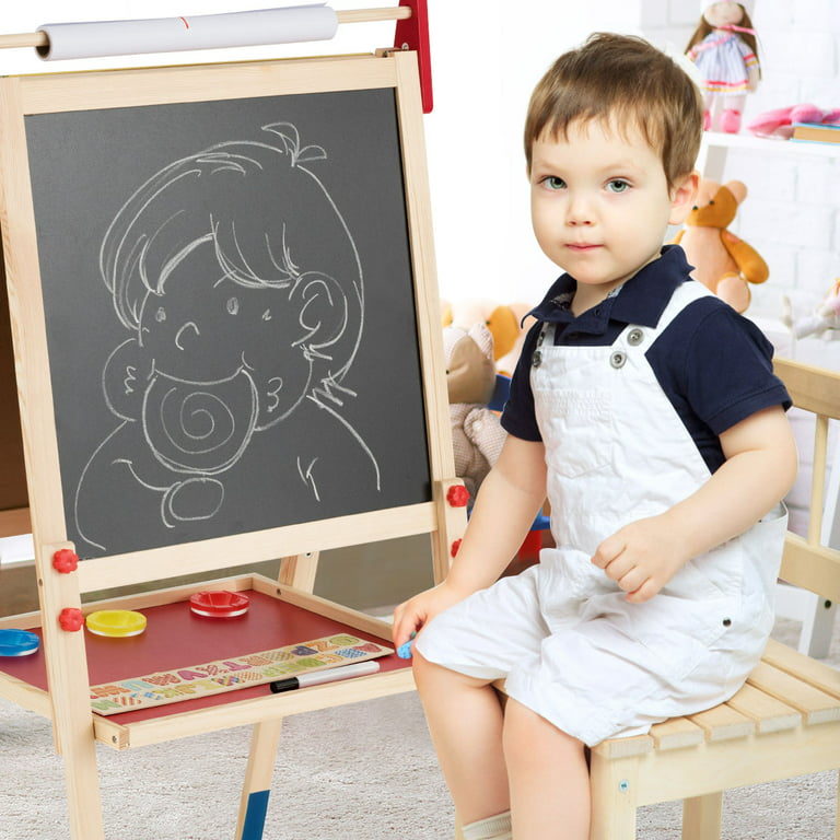 Hape All-In-One Wooden Kid's Art Easel With Paper Roll And