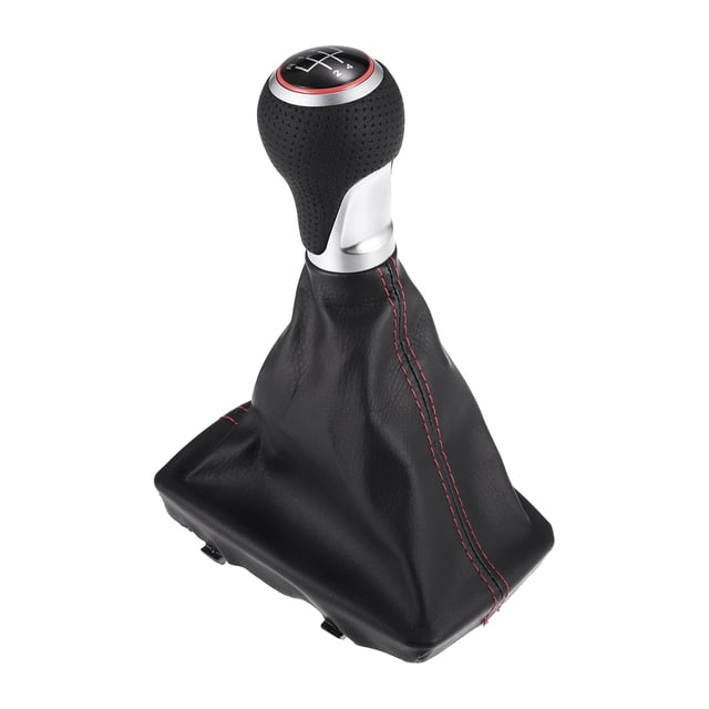 Perillas de cambio de 5 velocidades Unique Bargains con cubierta - Perilla de palanca de cambios - para Audi S4 07-15 de cuero sintético negro - 1 Pc