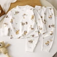 thumbnail image 2 of Kakishop Baby Boy Fall Clothes 3 6 12 18 24 Months 2T 3T 4T 5T Toddler Girl Outfits Letter Graphic Print Long Sleeve T-Shirt Tops and Pants,Brown, 2 of 5