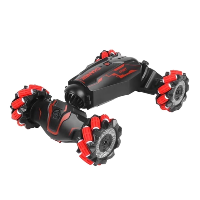 Voiture Cascadeuse Transformable Rouge Rouge 2,4 g Télécommandée pour Enfants avec Pulvérisation Lumineuse Rechargeable Rc