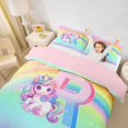 thumbnail image 3 of Erosebridal Cute Rainbow Unicorn Twin Bedding,Watercolor Alphabet R Girls Personalized Gifts Duvet Cover Set For Kids,Reversible Pink 2pcs,No Comforter, 3 of 6