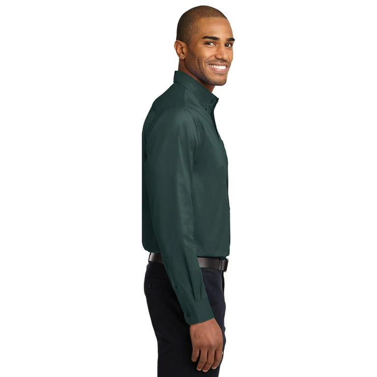 Port Authority Tall Long Sleeve Easy Care Shirt-XLT (Dark Green/ Navy)