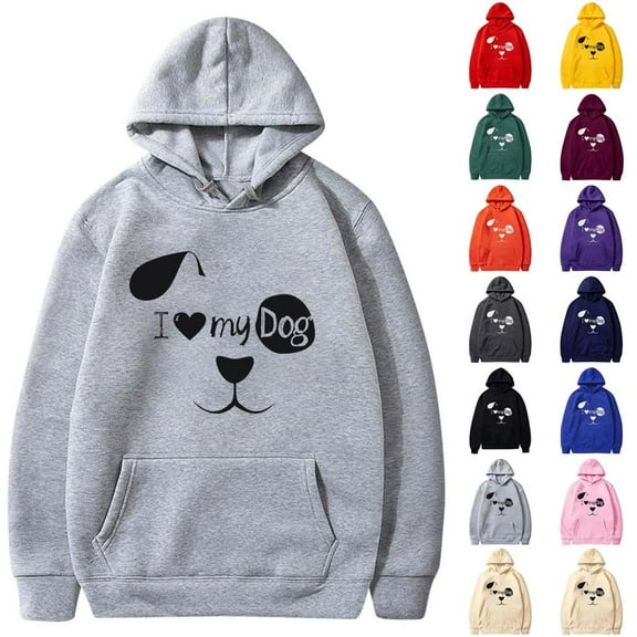 Bxsruta Essentials Hoodie, Women Fashion Letter Print Hooded Fashion Fleece Pocket Sweater Coat, Yellow L