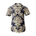 thumbnail image 3 of Men's Flower Shirt Short 2 Piece Hawaiian Sets Casual Button Down Floral tracksuit, 3 of 7