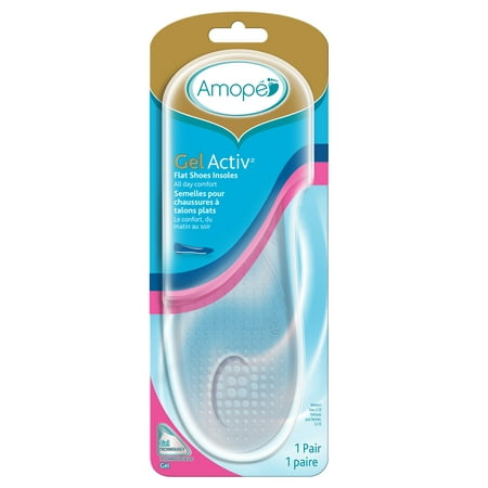 Amope GelActiv Flat Shoes Insoles for Women, 1 pair, Size (Best Glue For Tennis Shoe Soles)