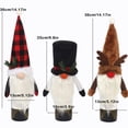 thumbnail image 4 of Bewildely Cubierta de botella de vino, muñeco sin rostro de felpa de Navidad, ropa a prueba de polvo, sombrero de cerveza de champán Universal, de Kits de decoración para fiestas Rejilla negra roja Bewildely HA068242-01, 4 of 6