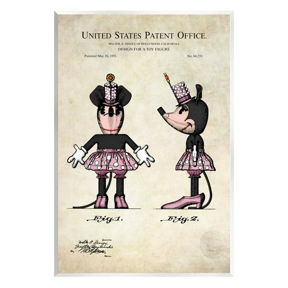 Stupell Industries Mouse Character Figure Diagram Graphic Art Unframed Art Print Wall Art, Design by Karl Hronek