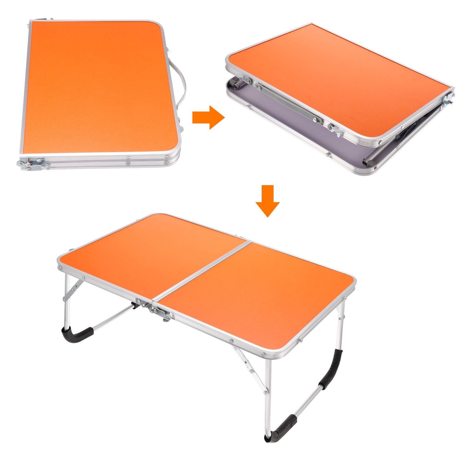 Unique Bargains Foldable Portable Lap Desk Picnic Bed Tray Tables Orange