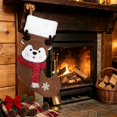 thumbnail image 5 of Desaam Reindeer Christmas Stocking, Red Scarf, Plush Cuff, Mantel Decor, Single, 11.8 Inch, 5 of 8