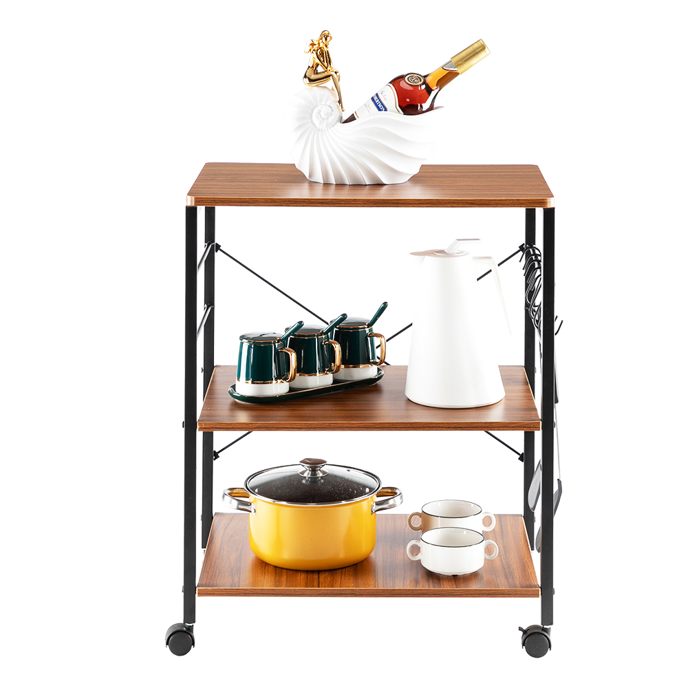 YEESAM 3Tier Vintage Rolling Kitchen Baker's Rack Microwave Cart