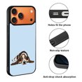 thumbnail image 2 of WIRESTER Shockproof Soft Rubber Cover Case for Apple iPhone 17 Pro Max 6.9" 2025, Basset Hound Dog Lying Down Looking Up On Light Blue Background, 2 of 5