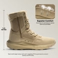 thumbnail image 4 of NORTIV 8 Men's Breathable Military Tactical Work Boots Side Zipper Cushion Sole Leather Lightweight Hiking Motorcycle Combat Army Boots with Arch Support, 4 of 8