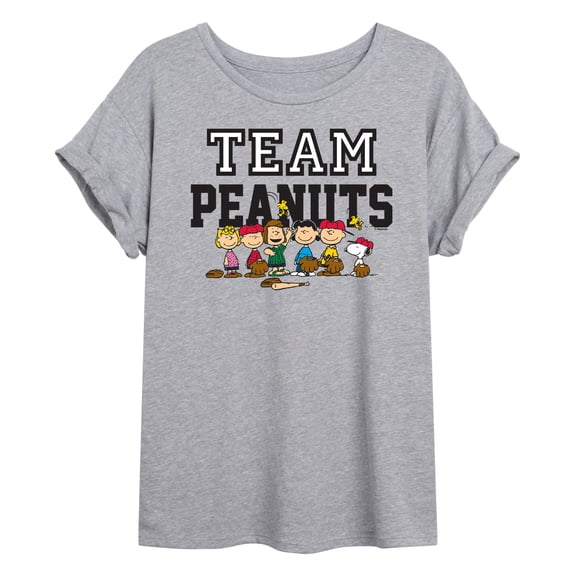 Peanuts - Baseball Team Oversized Graphic T-Shirt
