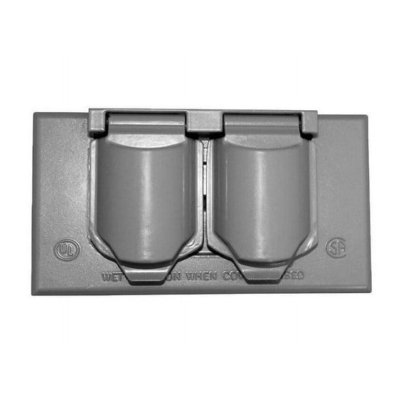 DUPLX RECPTCLE COVER GRY (Pack of 1)