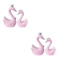 thumbnail image 2 of Justharion Resin Swan Statue Figurines Sculpture Cake Dashboard Decor Mini Pink 9cm 2Set, 2 of 6