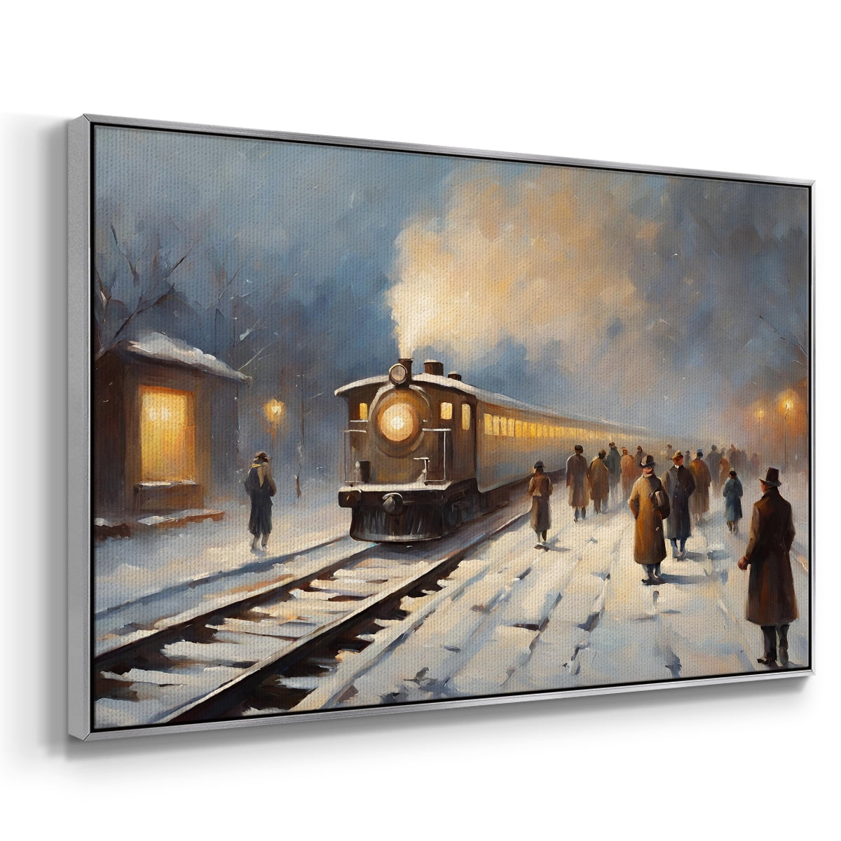 Vintage Landscape-CCI By Wexford Home Framed in Silver Wood Gallery Wrapped Canvas 25 in. x 37 in.