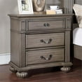 thumbnail image 2 of Bowery Hill Traditional Solid Wood 3-Drawer Nightstand in Gray, 2 of 5