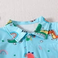 thumbnail image 6 of Glisme Toddler Boys Beach Tees Cartoon Dinosaur Print Short Sleeve Notch Neck Fall Comfortable Boys T-Shirt Size 2-3 Years, 6 of 6