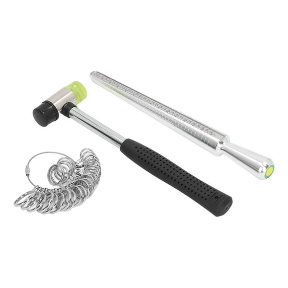 Accesorios para herramientas de fabricación de joyas, herramienta de medición de anillos, kit de medición de anillos de metal, varilla para medir anillos, mejore su experiencia Jadeshay A