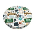 thumbnail image 2 of Xecao's Back To School A Print Stool Covers offer stylish, washable protection for PU round bar stools, perfect for home or commercial use., 2 of 7