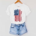 thumbnail image 5 of Fourth of July Shirts Women American Flag Shirts Women Graphic Tees Patriotic Shirt 4th of July Tops Crew Neck Short Sleeve Summer T-Shirt New White M, 5 of 7