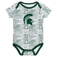 thumbnail image 4 of Newborn Green Michigan State Spartans Sunday Comics 3-Pack Bodysuit Set, 4 of 4