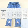 thumbnail image 3 of Girls Flare Jeans with Bow Detail, Soft Denim Elastic Waist Casual Pants Light Blue Sizes 4-12 Years,Size 7-8 T, 3 of 9