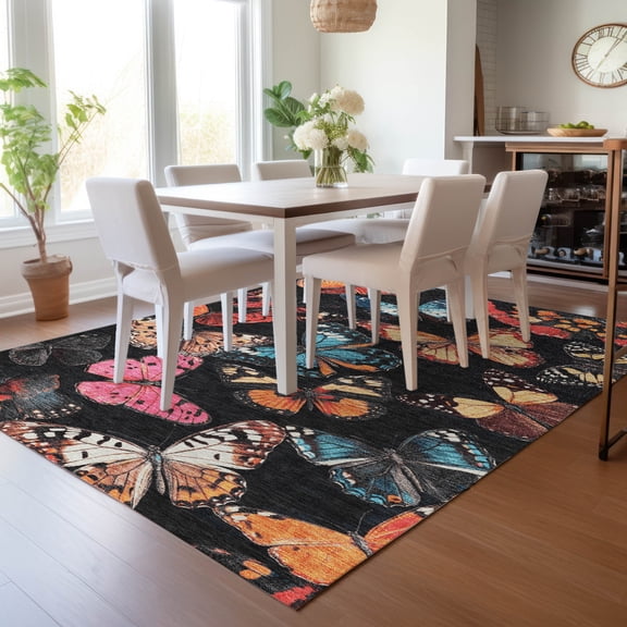 Addison Rugs Chantille Indoor/Outdoor Transitional Animal Black Machine Washable Rectangle Rug, 10' x 14'