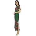 thumbnail image 2 of Bimba Women's Floral Print Georgette Dress Sleeve Green Summer Wear-26, 2 of 6