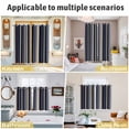 thumbnail image 6 of Blue and Brown Geometric Stripe Pattern Kitchen Curtains Small Short 39 Inch Length, Grommet Top Bedroom Living Room Curtains, Light Filtering Cafe Curtain Drapes 2 Panels Set 55''x39'', 6 of 9