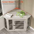 thumbnail image 4 of Bossin 44"Corner Dog Crate Furniture，Wooden Dog Kennel Indoor Furniture，Decorative Dog Crate, Dog Kennel TV Stand End Table for Small to Large Dogs, 4 of 8