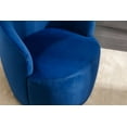 thumbnail image 5 of Swivel Accent Chair with Curved Backrest, Round Barrel Chair with Sturdy Metal Base, Comfy Club Armchair with Soft Padded Seat for Living Room, Bedroom, Blue, 5 of 7