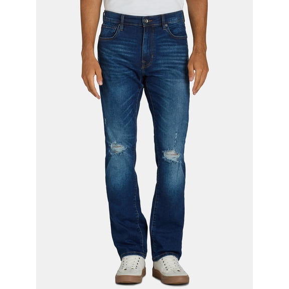 Lazer Men's Xander Wash Destructed Straight Fit Jeans, Sizes 30"-38"