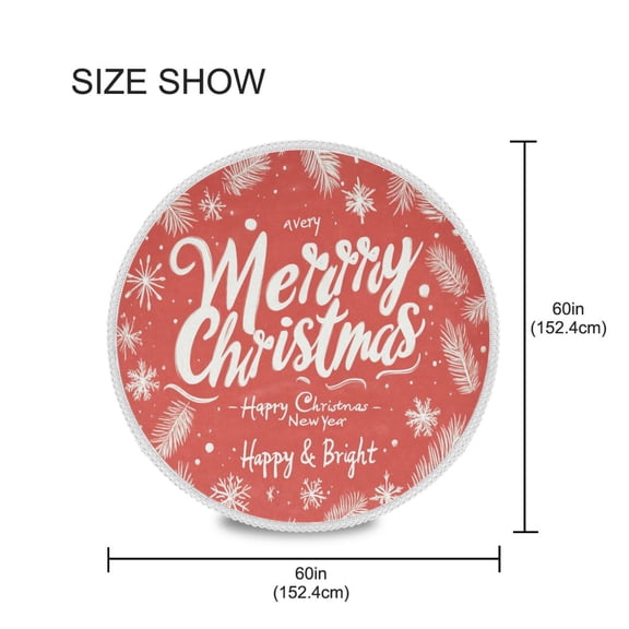 BZSMCE Round Tablecloth Design Merrh Christmas Print Pattern Tableclothes