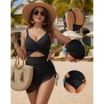 thumbnail image 4 of MOYIKO Womens One Piece Swimsuit Slimming Tummy Control Mesh Cutout Sheer Sarong Wraps Bathing Suit, 4 of 7