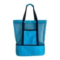 thumbnail image 1 of Bolsa de playa de gran capacidad, transparente, de malla, para el hombro azul, 1 of 9