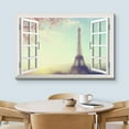 thumbnail image 3 of wall26 Canvas Print Wall Art Window View Landscape Eiffel Tower &amp; Cherry Blossoms Nature Wilderness Photography Modern Art Rustic Scenic Colorful Multicolor for Living Room, Bedroom, Office - 32&, 3 of 5