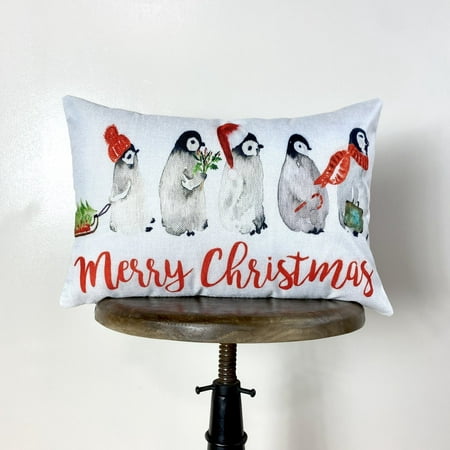 Penguin Merry Christmas | Home Decor | Throw Pillow | Room Decor | Home Decor | Bedroom Decor | Christmas Home Decor | Cute Home Decor