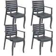thumbnail image 1 of Sunnydaze Polypropylene Stackable Illias Outdoor Patio Arm Chair, Gray, 4pk, 1 of 9