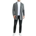 thumbnail image 2 of INSPIRE CHIC Men's Jackets Cardigan Shawl Lapel Long Sleeve Regular Fit Open Front Top 2XL Gray, 2 of 5
