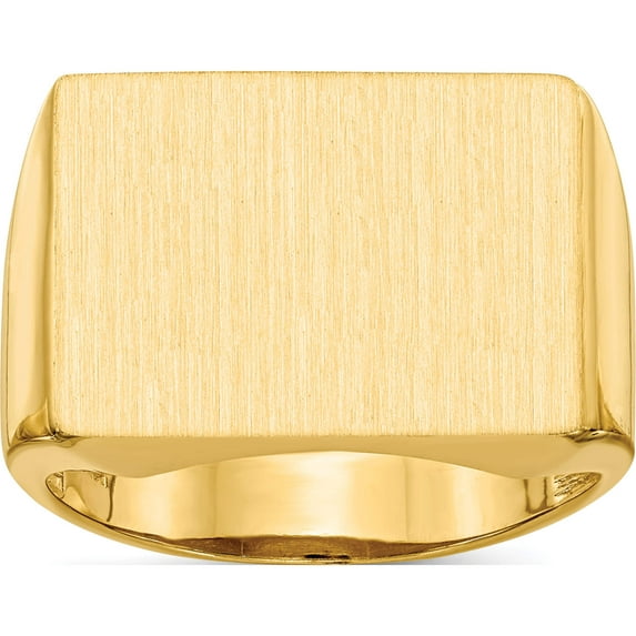 14K Yellow Gold 14.5X19.5mm Open Back Men's Signet Ring (Size 10) Made In United States rs413