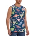thumbnail image 2 of Uemuo Dinosaur Pattern Men's Sleeveless T-Shirt,Muscle Athletic Tank Top, Moisture-wicking Quick-dry Breathable Classic Tee Top for Gym Run Outdoor Sports-Large, 2 of 8