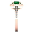 thumbnail image 3 of 1.86 ctw with Simulated Diamond Halo Accents Anniversary Ring for Women | Round Cut Simulated Emerald | Hyperallergenic Solid 18K Rose Gold, 3 of 5