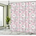 thumbnail image 4 of Ambesonne Pink and Grey Shower Curtain, Soft Yoga Botanical, 69"Wx75"L, Rose Pale Grey, 4 of 4