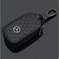 thumbnail image 1 of Car Key Case Cover - Black Genuine Leather Car Key Holder Key Case for Mercedes Benz, 1 of 2