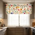 thumbnail image 3 of Farmhouse Rod Pocket Kitchen Curtains,Watercolor Wildflower Tier & Valance Curtains,Light Filtering Short Window Treatments for Bathroom,Bedroom Decor, 3 of 8