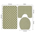 thumbnail image 3 of Olive Green and White Checkerboard Pattern Bathroom Rugs Sets 3 Piece,Toilet Cover Set,Absorbent Non Slip Bathroom Mats Sets with U-Shaped Contour Rug Toilet Rug Set, 3 of 5